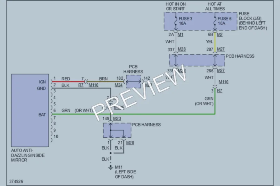 2012 Infiniti M56x Power Mirrors wiring diagram preview