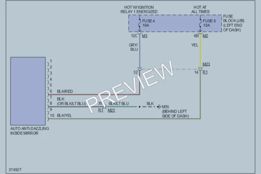 2012 Infiniti QX56 Power Mirrors wiring diagram preview