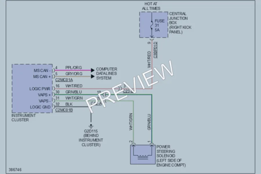 2012 Jaguar XF Electronic Power Steering wiring diagram preview