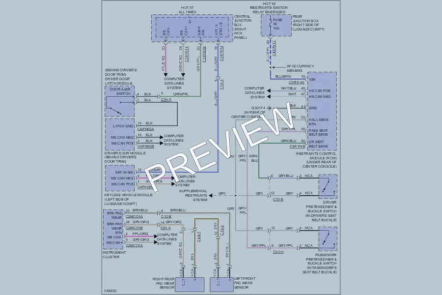 2012 Jaguar XF Warning Systems wiring diagram preview