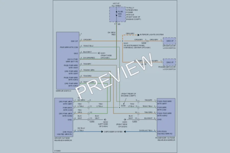 2012 Jeep Wrangler Power Mirrors wiring diagram preview
