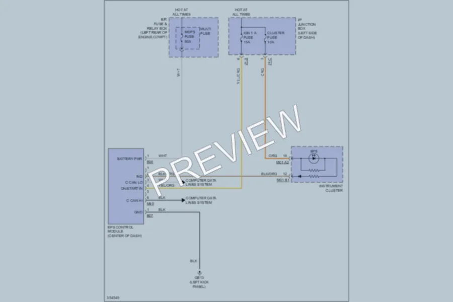 2012 Kia Forte Electronic Power Steering wiring diagram preview