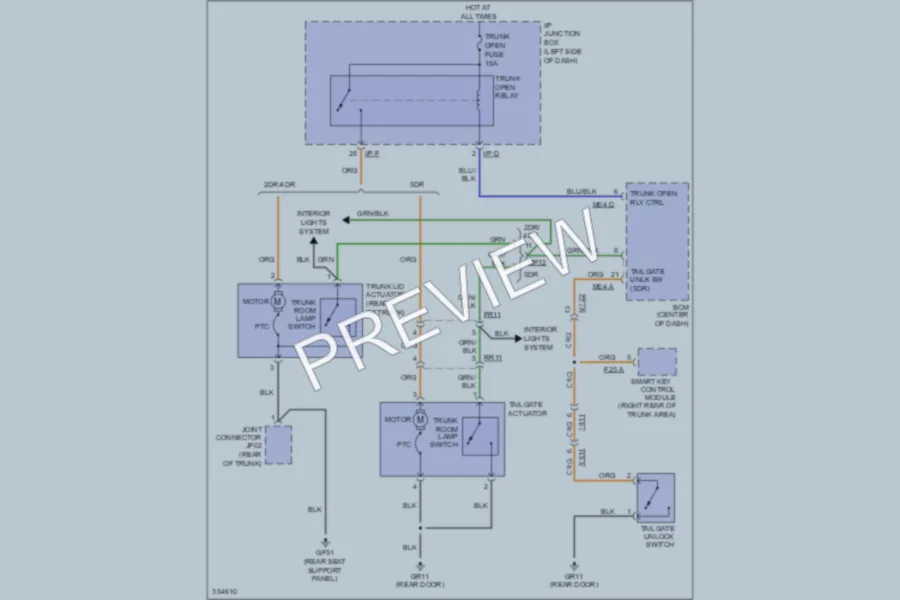 2012 Kia Forte Trunk Tailgate Fuel Door wiring diagram preview