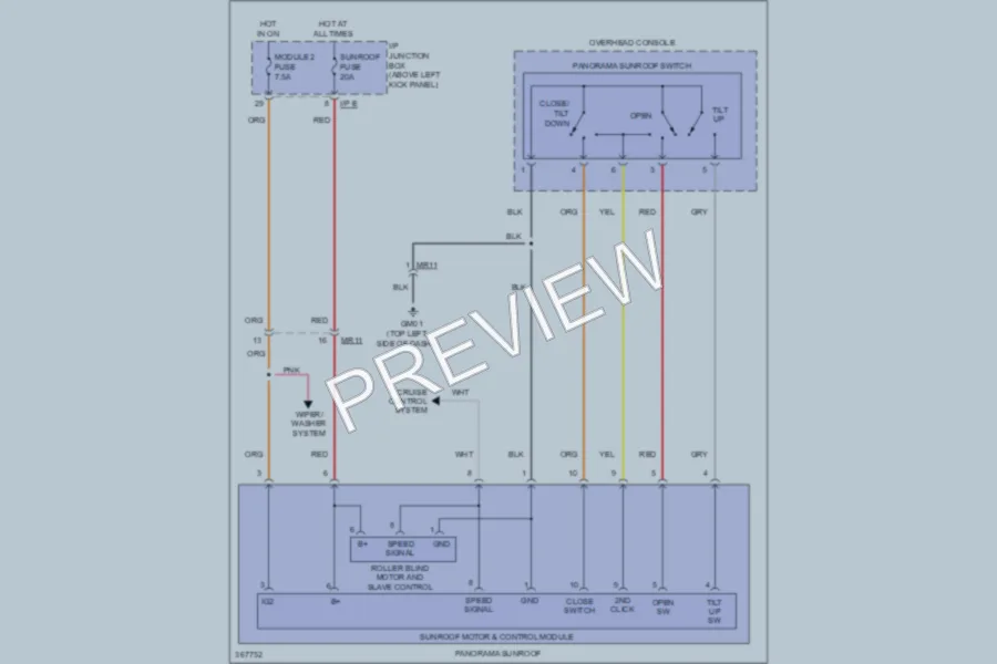 2012 Kia Optima Power Top Sunroof wiring diagram preview
