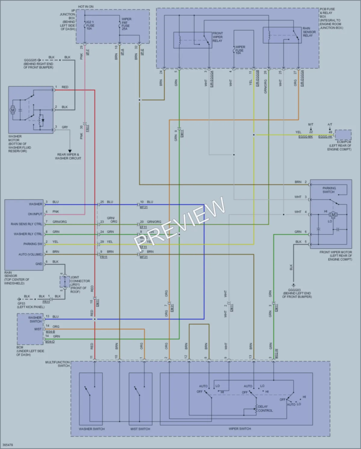 2012 Kia Rio5 Wiper Washer wiring diagram preview