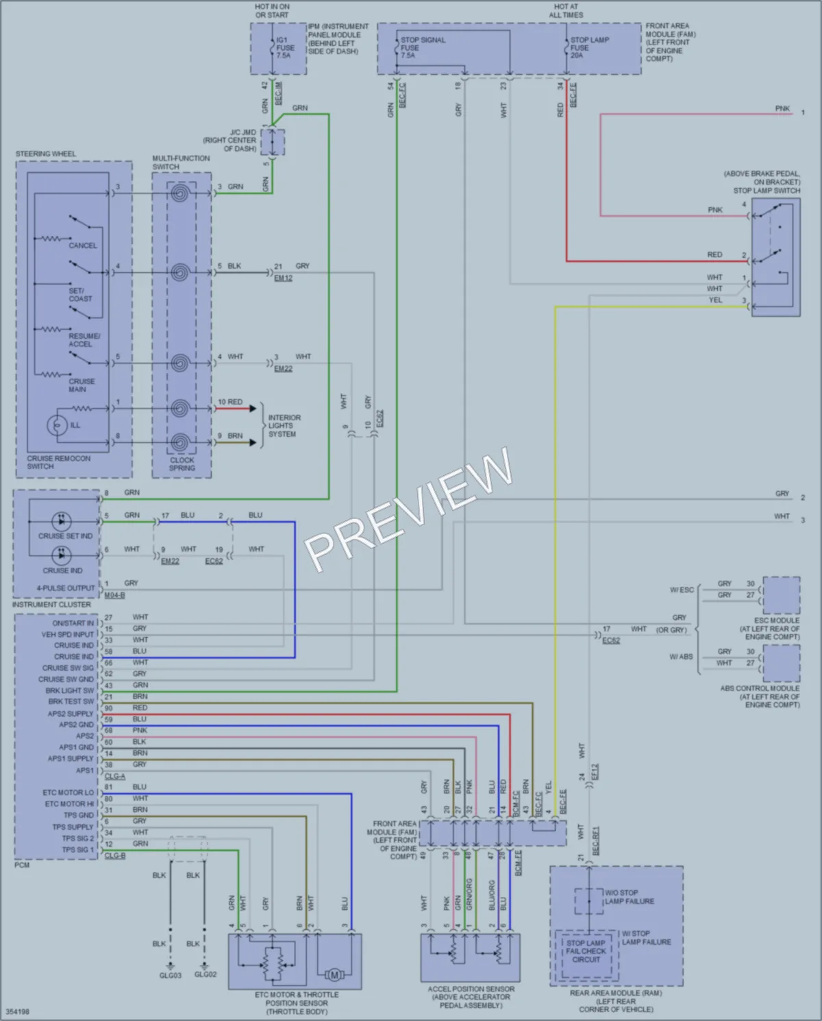 2012 Kia Sedona Cruise Control wiring diagram preview