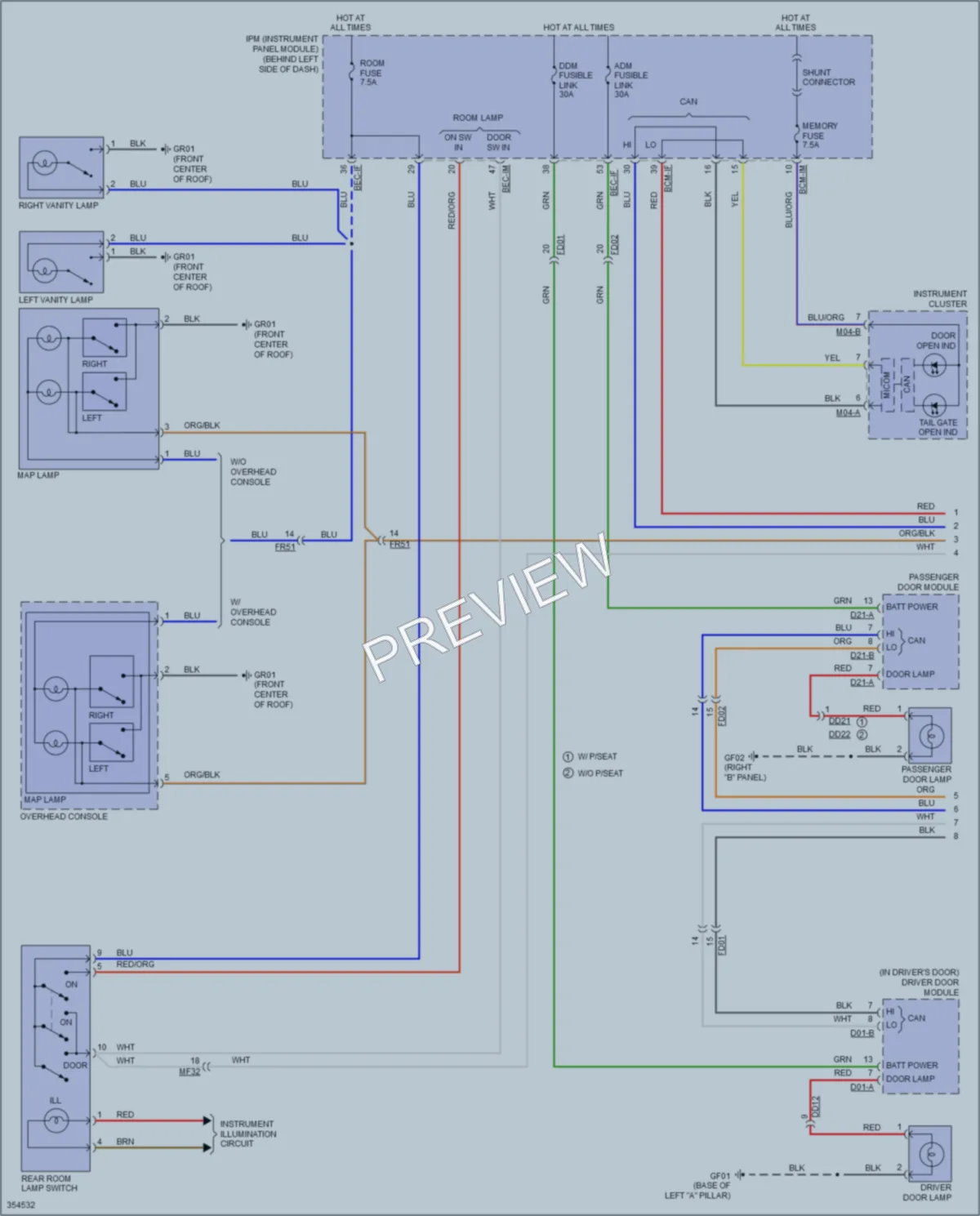 2012 Kia Sedona Interior Lights wiring diagram preview