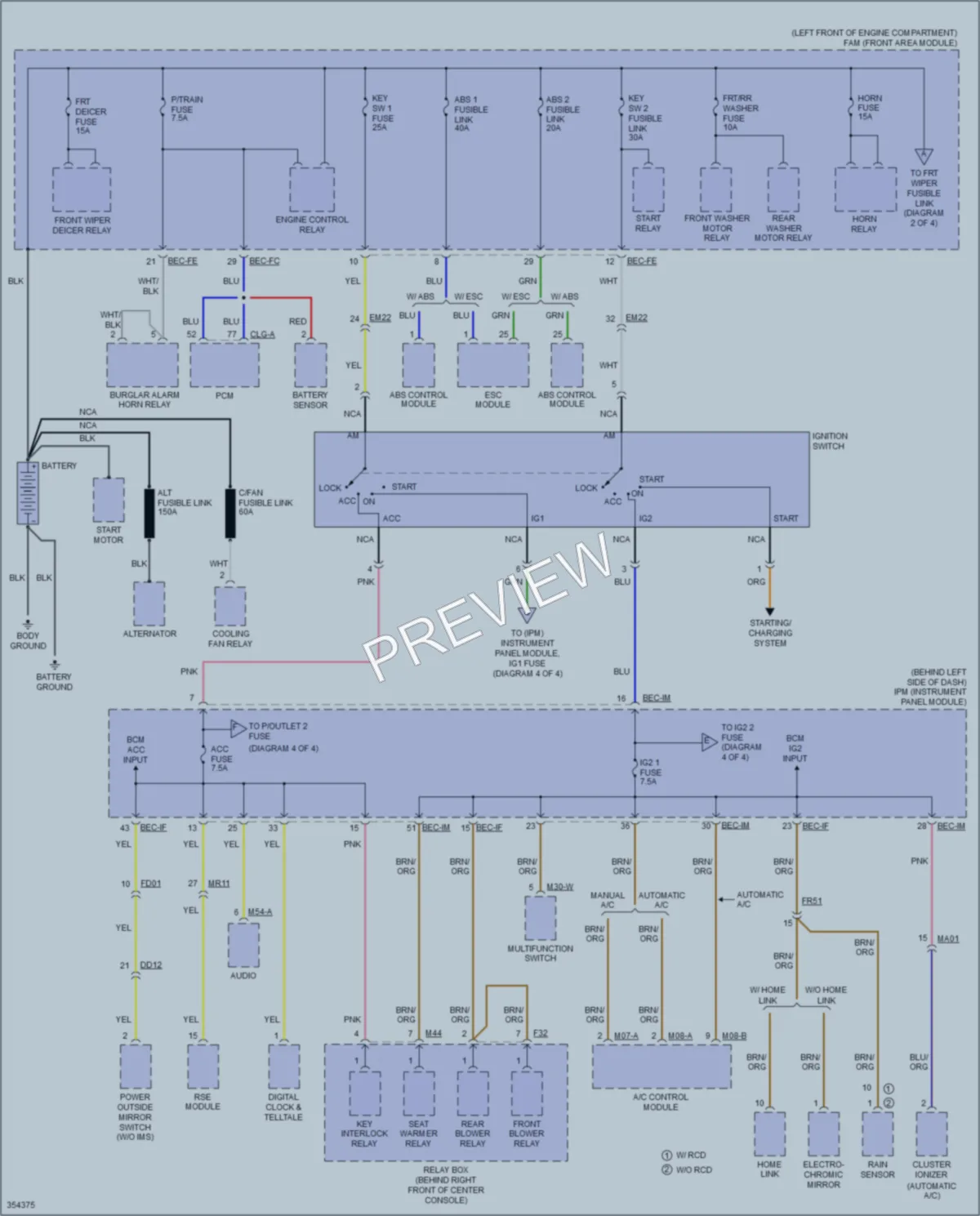 2012 Kia Sedona Power Distribution wiring diagram preview
