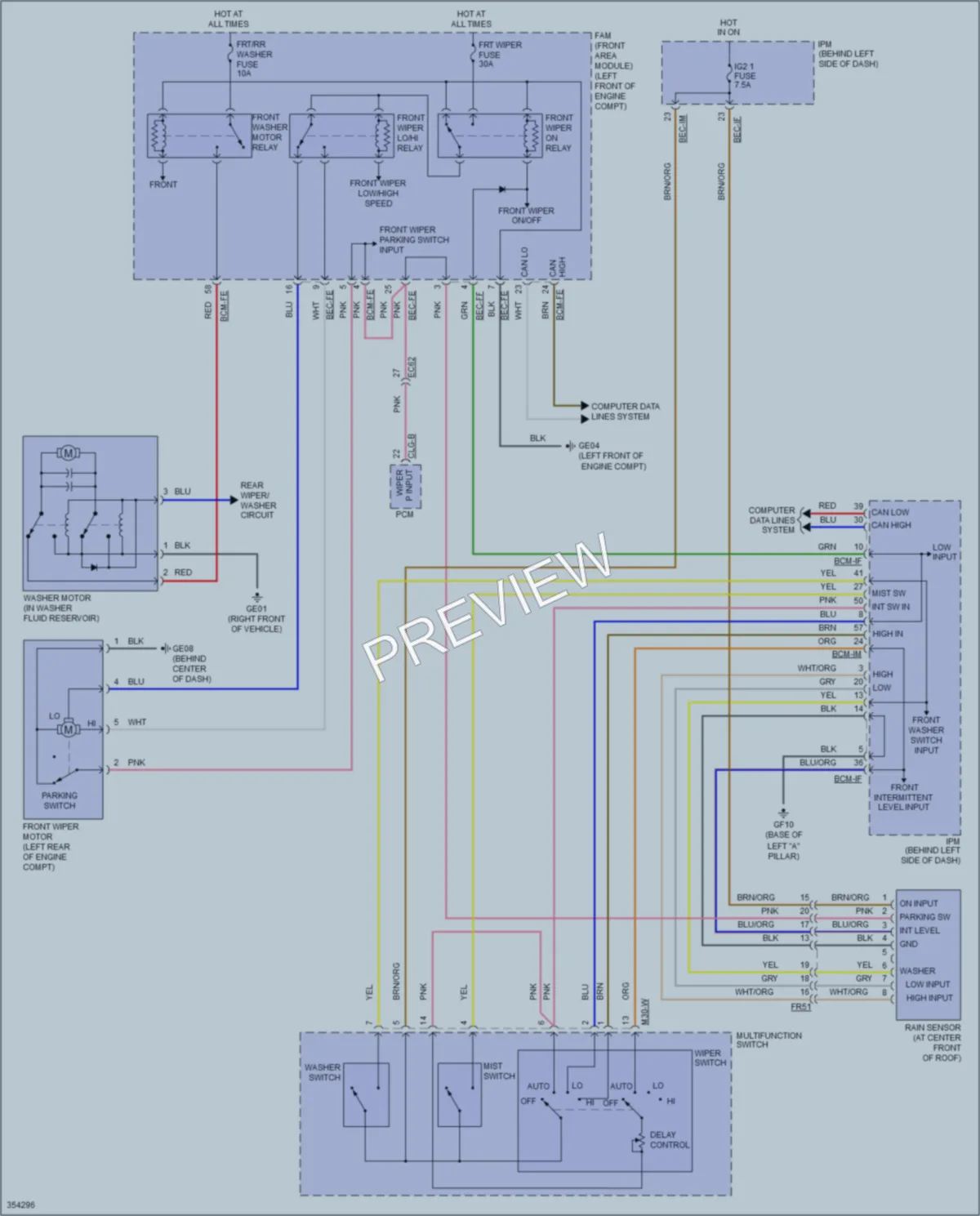 2012 Kia Sedona Wiper Washer wiring diagram preview