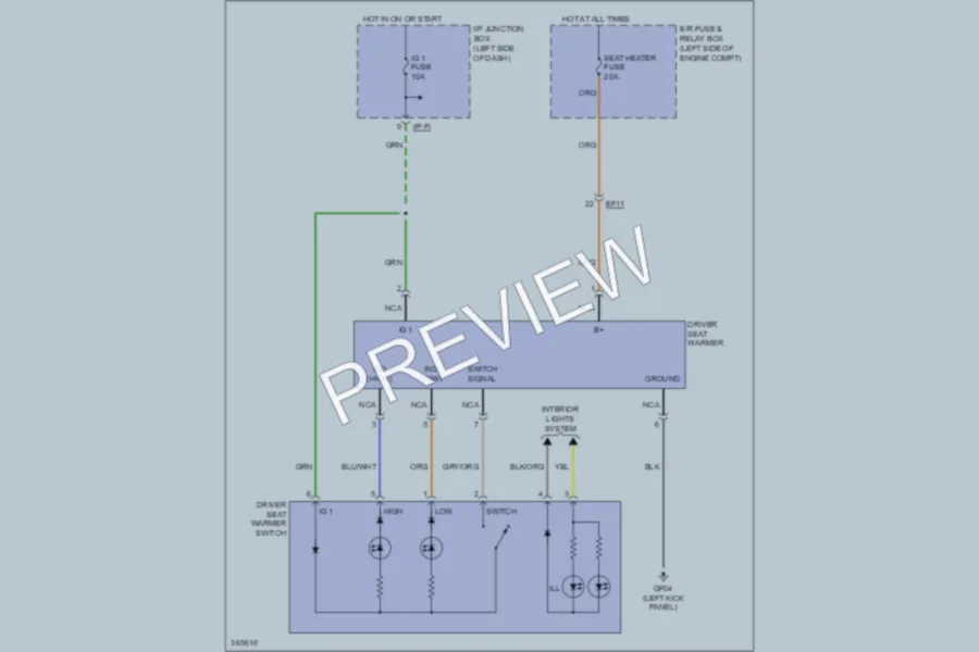 2012 Kia Soul Power Seats wiring diagram preview