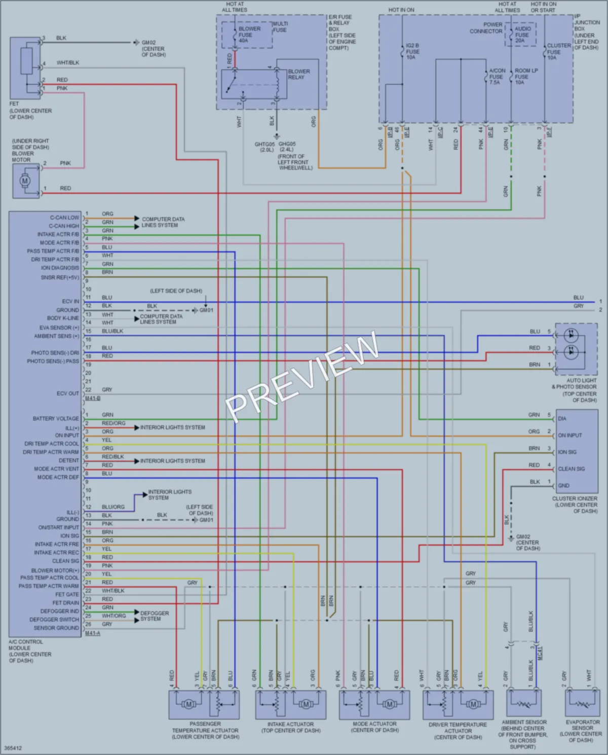 2012 Kia Sportage Air Conditioning wiring diagram preview