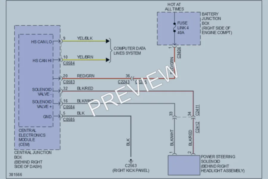 2012 LandRover RangeRover Electronic Power Steering wiring diagram preview