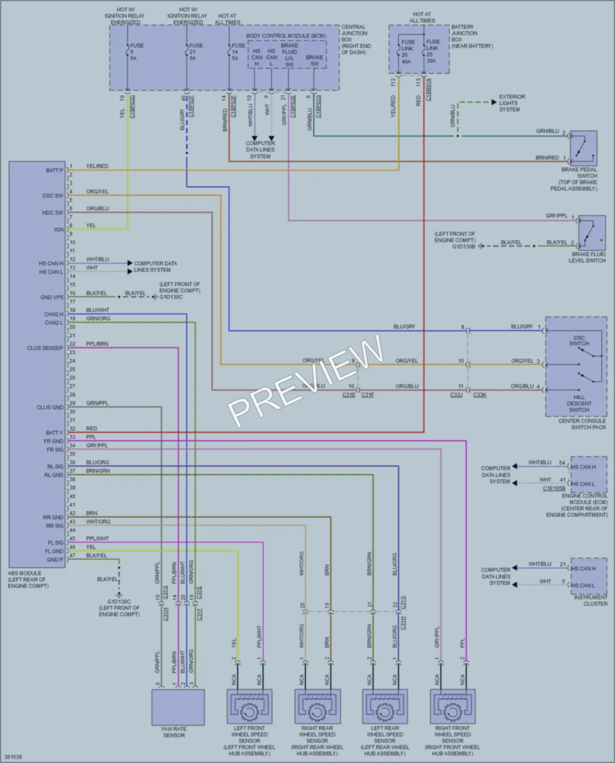 2012 LandRover RangeRoverEvoque Anti Lock Brakes wiring diagram preview