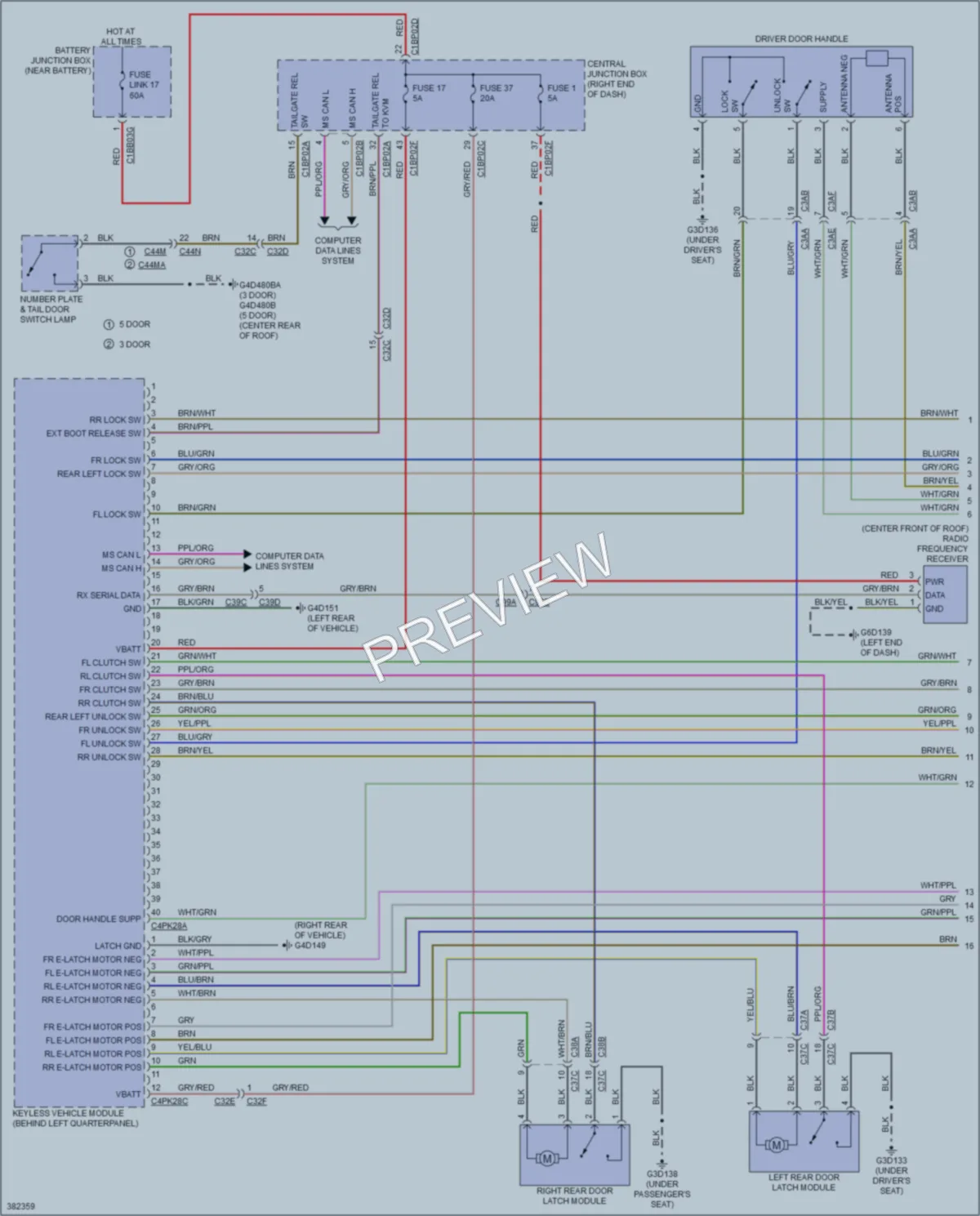 2012 LandRover RangeRoverEvoque Power Door Locks wiring diagram preview