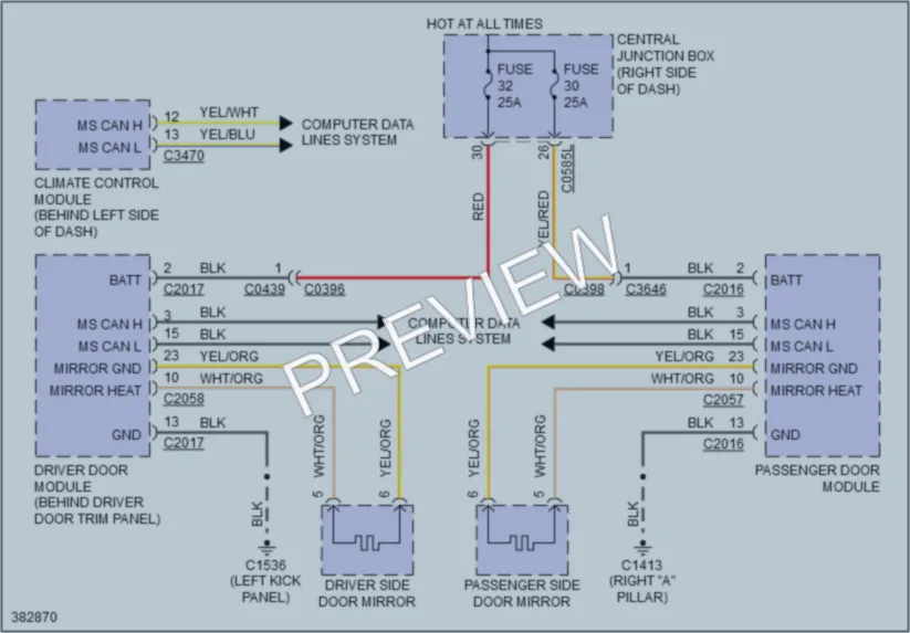 2012 LandRover RangeRoverSport Defoggers wiring diagram preview