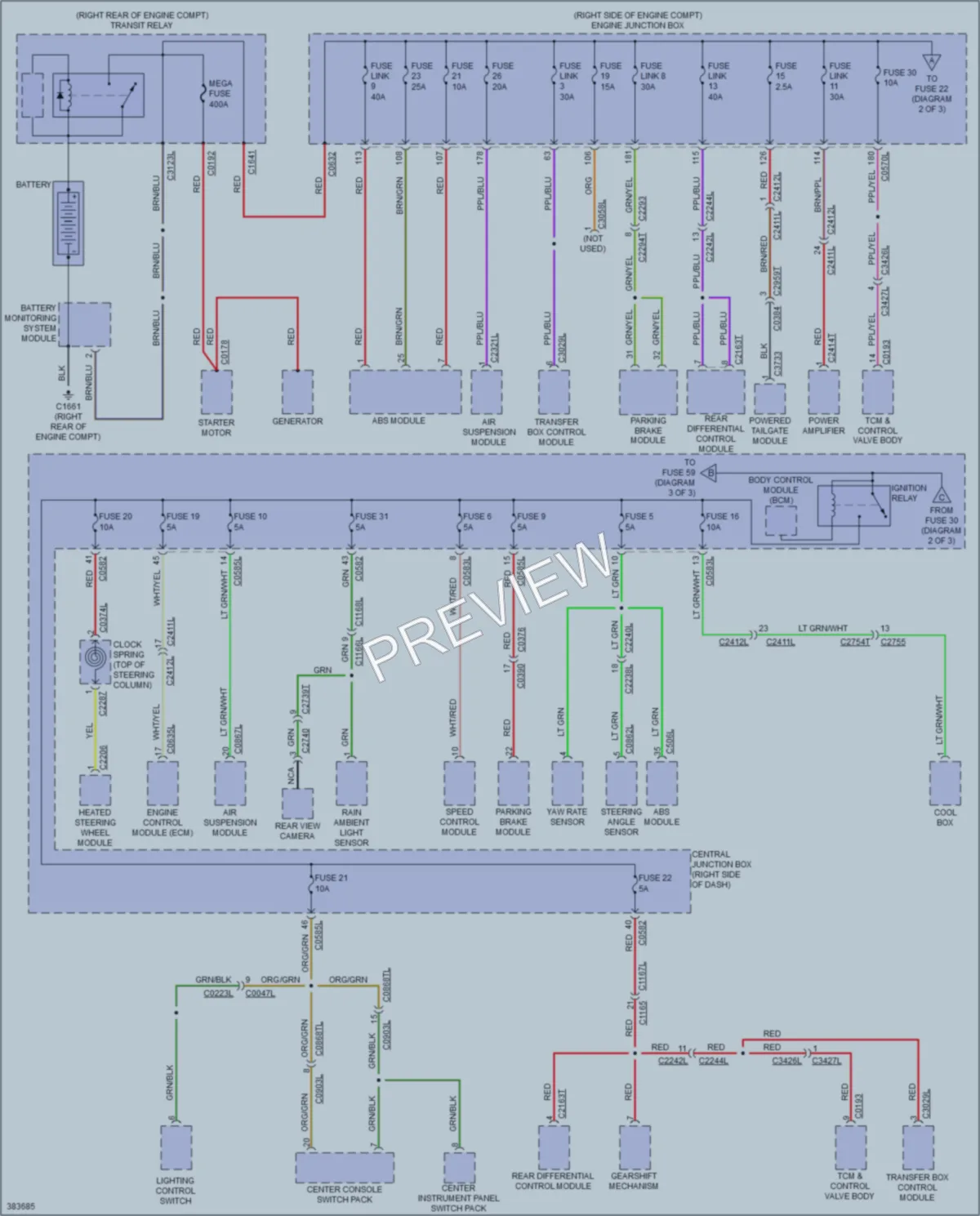 2012 LandRover RangeRoverSport Power Distribution wiring diagram preview