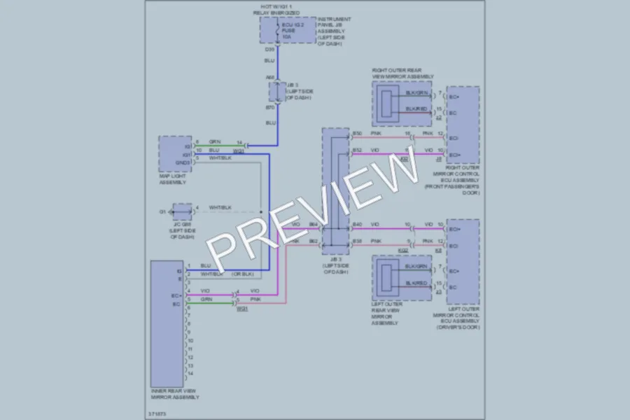 2012 Lexus GX460 Power Mirrors wiring diagram preview