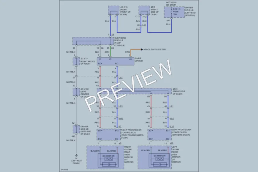 2012 Lexus LS460 Power Mirrors wiring diagram preview