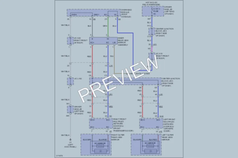 2012 Lexus LS600h Power Mirrors wiring diagram preview