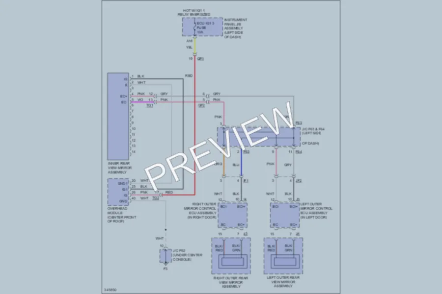 2012 Lexus RX350 Power Mirrors wiring diagram preview