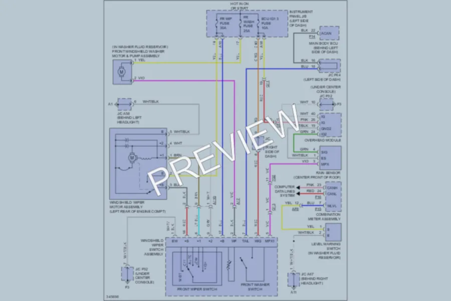 2012 Lexus RX450h Wiper Washer wiring diagram preview