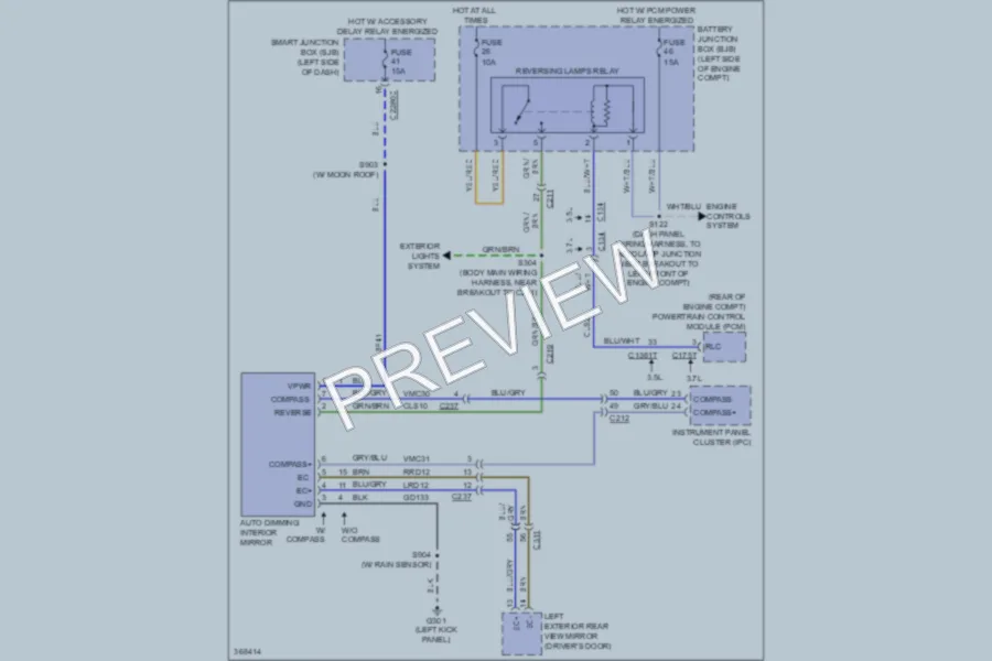 2012 Lincoln MKS Power Mirrors wiring diagram preview