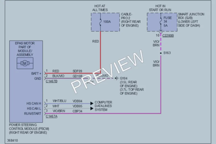 2012 Lincoln MKT Electronic Power Steering wiring diagram preview