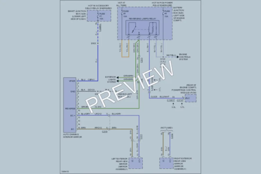 2012 Lincoln MKT Power Mirrors wiring diagram preview