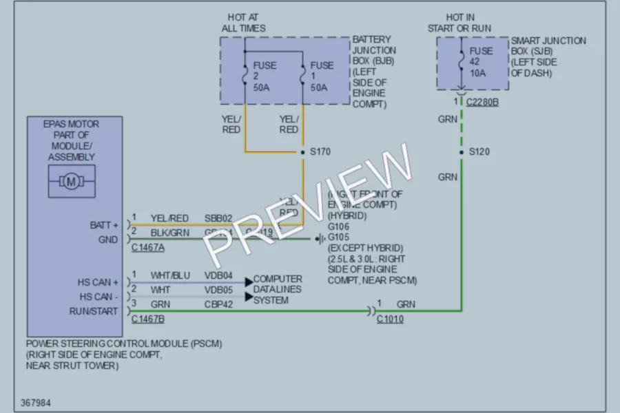 2012 Lincoln MKZ Electronic Power Steering wiring diagram preview