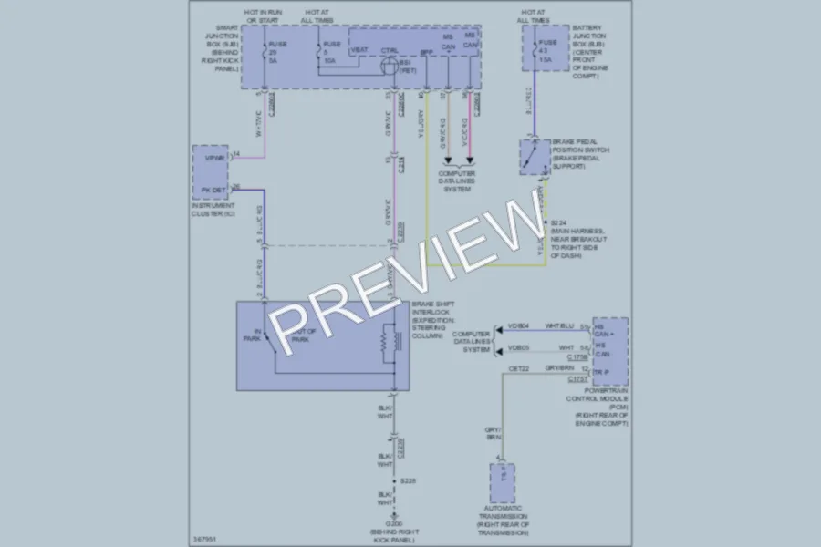 2012 Lincoln Navigator Shift Interlock wiring diagram preview