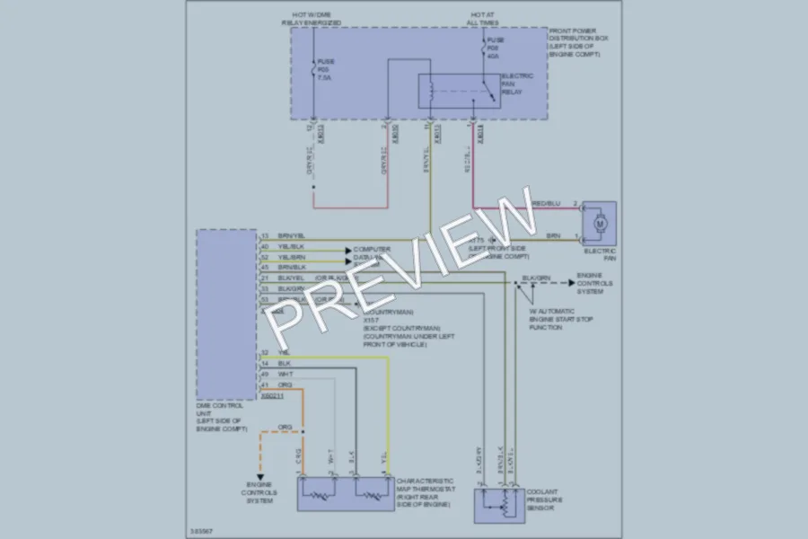 2012 MINI Cooper Cooling Fan wiring diagram preview