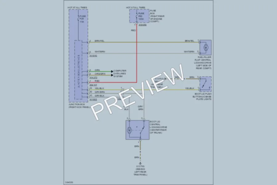 2012 MINI Cooper Trunk Tailgate Fuel Door wiring diagram preview