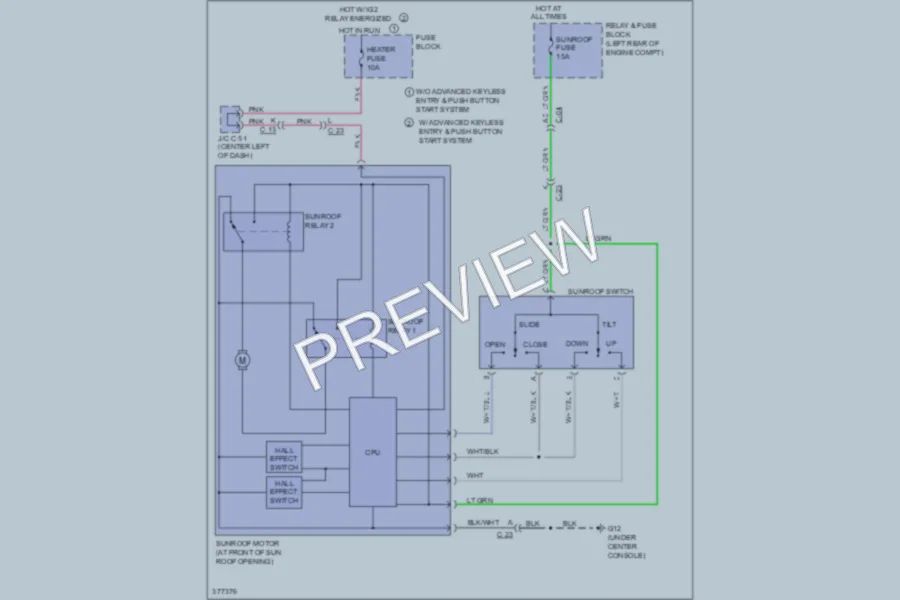 2012 Mazda 3 Power Top Sunroof wiring diagram preview