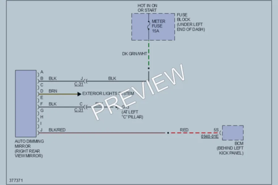 2012 Mazda CX7 Power Mirrors wiring diagram preview