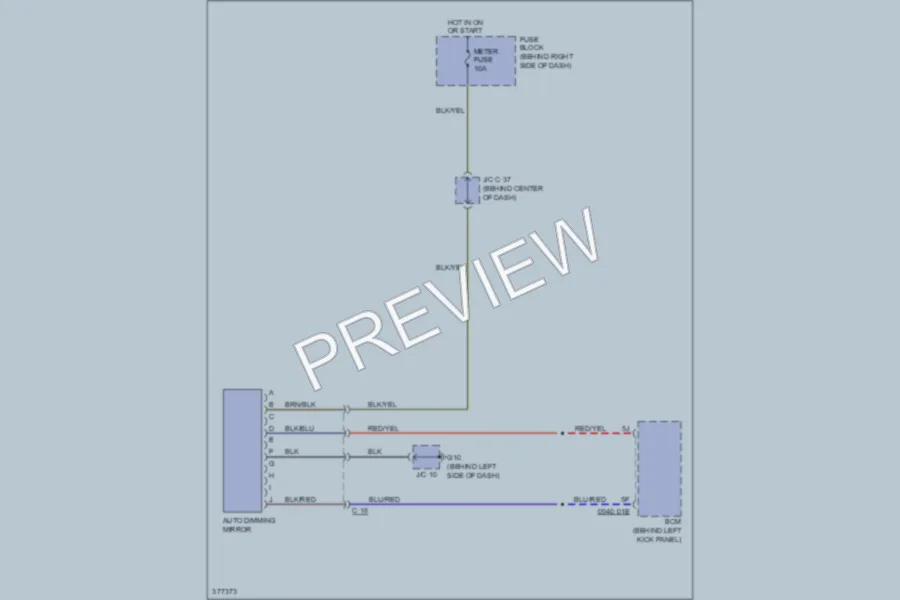 2012 Mazda CX9 Power Mirrors wiring diagram preview