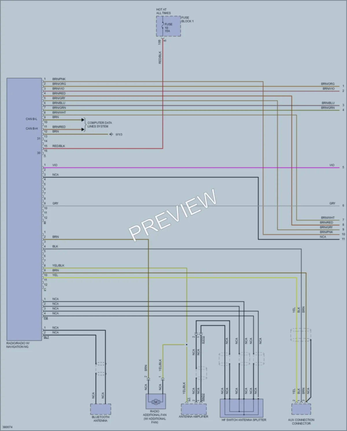 2012 MercedesBenz 2500Sprinter Radio wiring diagram preview