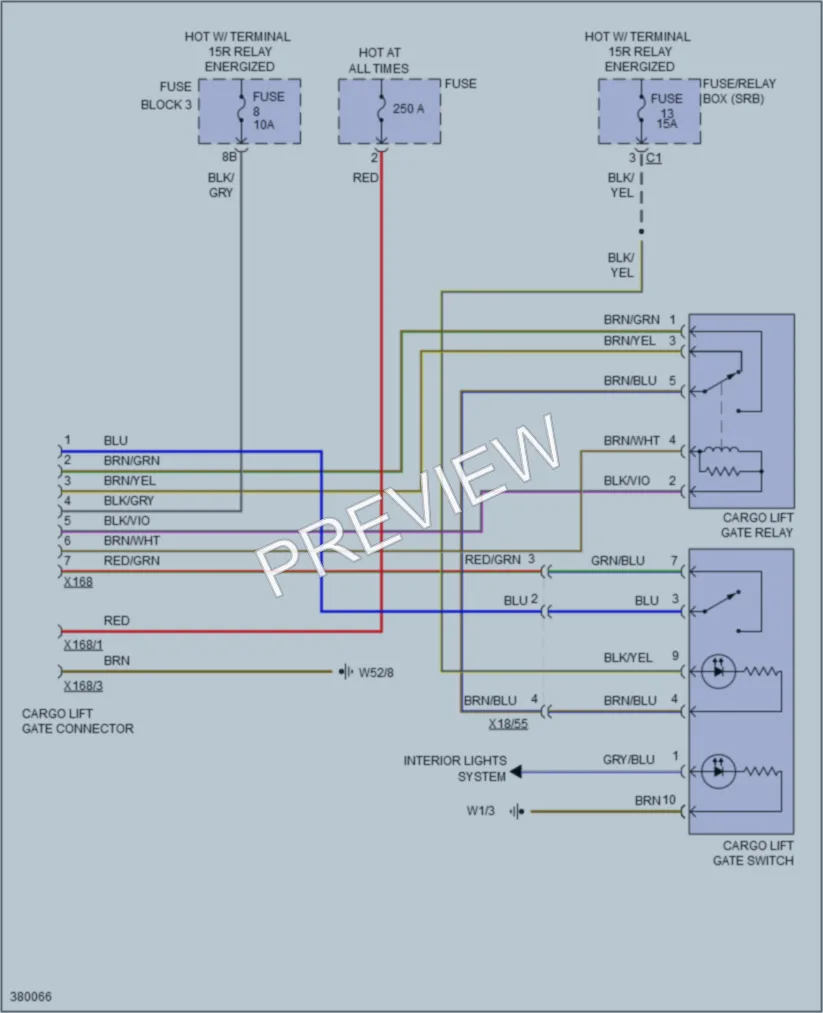 2012 MercedesBenz 2500Sprinter Trunk Tailgate Fuel Door wiring diagram preview
