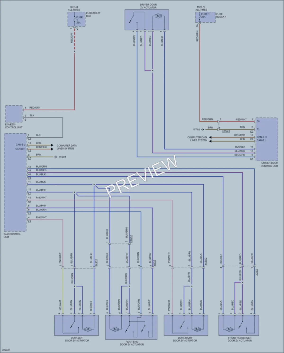 2012 MercedesBenz 3500Sprinter Power Door Locks wiring diagram preview