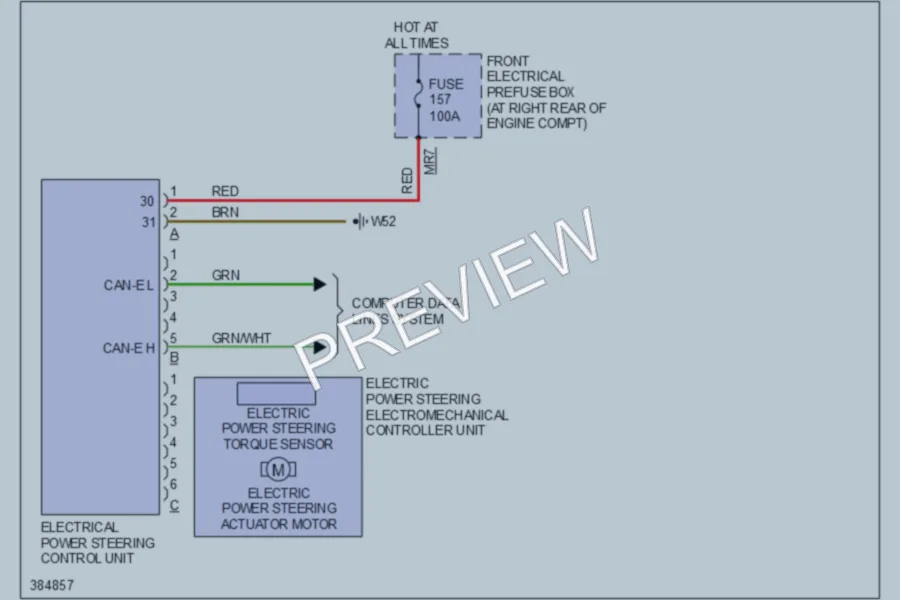 2012 MercedesBenz C300 Electronic Power Steering wiring diagram preview