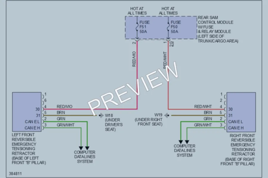 2012 MercedesBenz C300 Supplemental Restraints wiring diagram preview