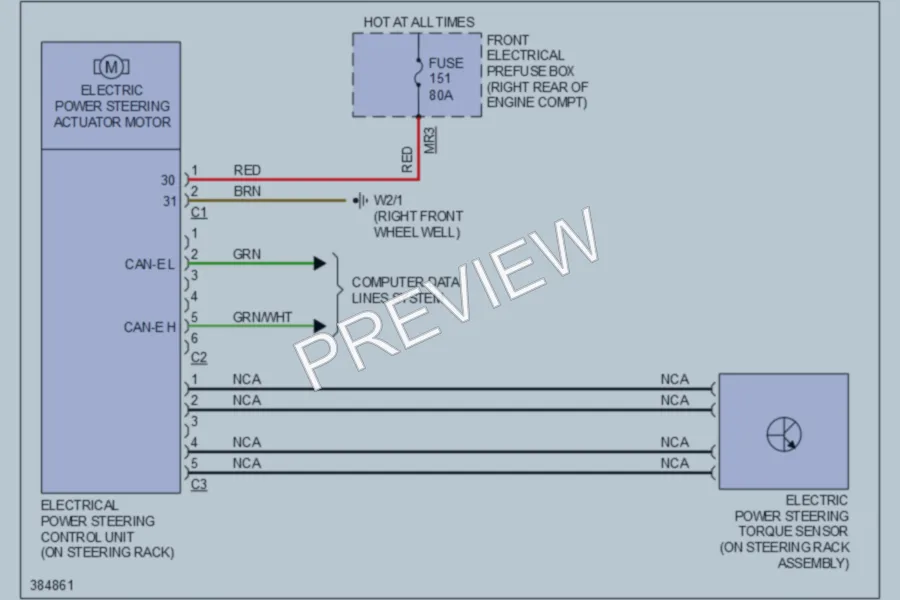 2012 MercedesBenz CLS550 Electronic Power Steering wiring diagram preview