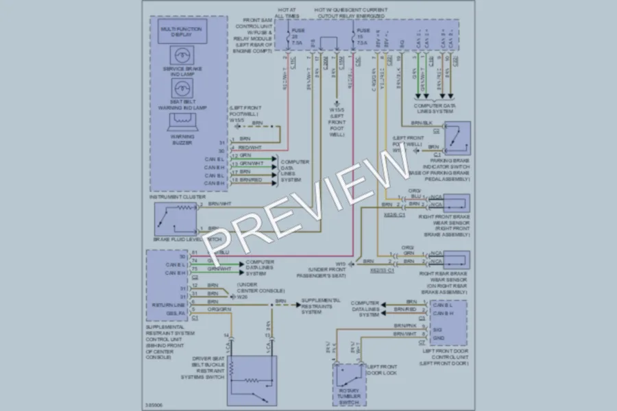 2012 MercedesBenz CLS550 Warning Systems wiring diagram preview