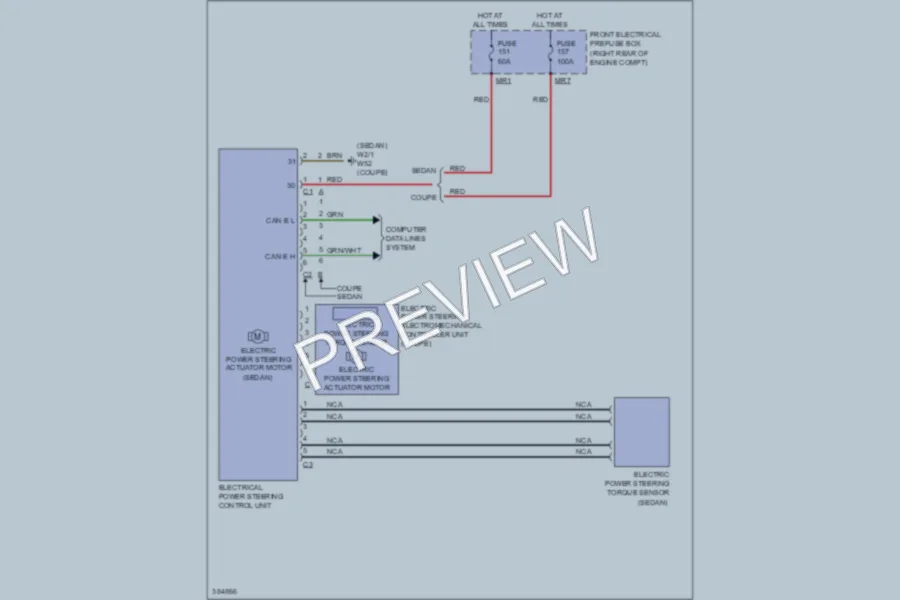 2012 MercedesBenz E350 Electronic Power Steering wiring diagram preview
