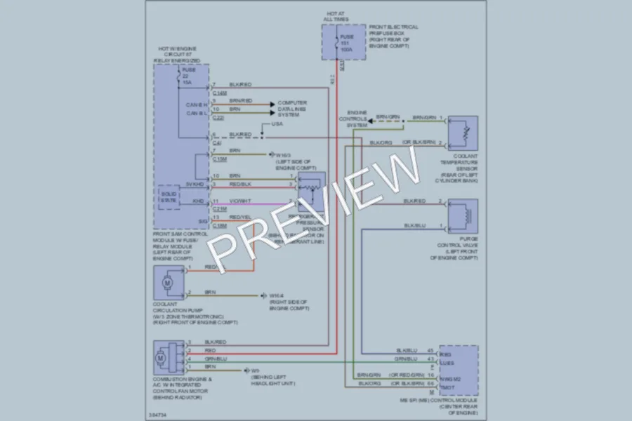 2012 MercedesBenz E350BLUETEC Cooling Fan wiring diagram preview