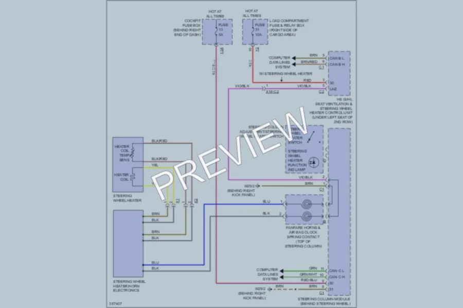 2012 MercedesBenz GL450 Power Seats wiring diagram preview