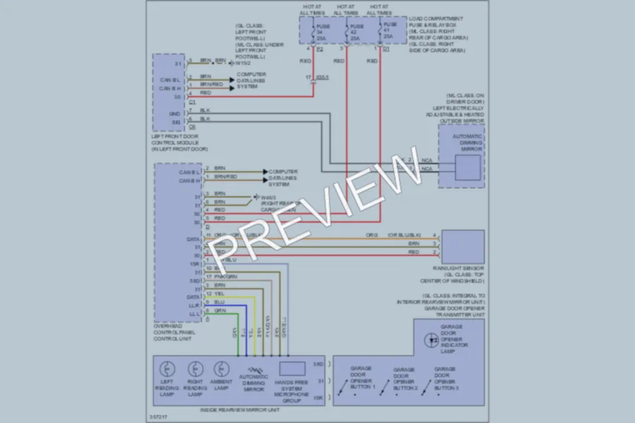 2012 MercedesBenz GL550 Power Mirrors wiring diagram preview