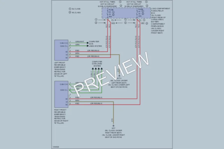 2012 MercedesBenz GL550 Supplemental Restraints wiring diagram preview