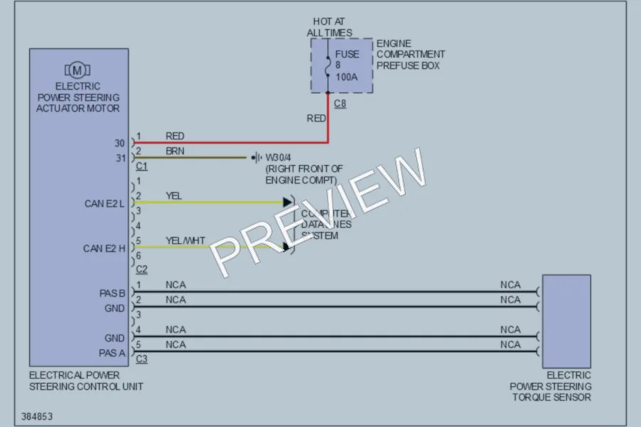 2012 MercedesBenz ML550 Electronic Power Steering wiring diagram preview