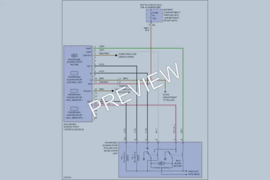 2012 MercedesBenz ML550 Power Top Sunroof wiring diagram preview