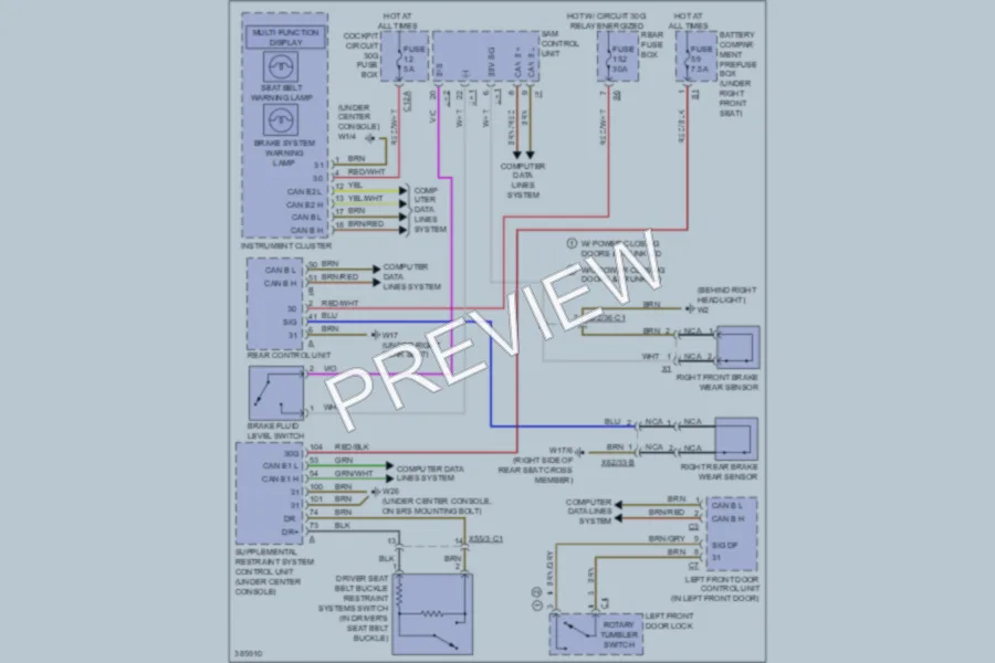2012 MercedesBenz ML550 Warning Systems wiring diagram preview
